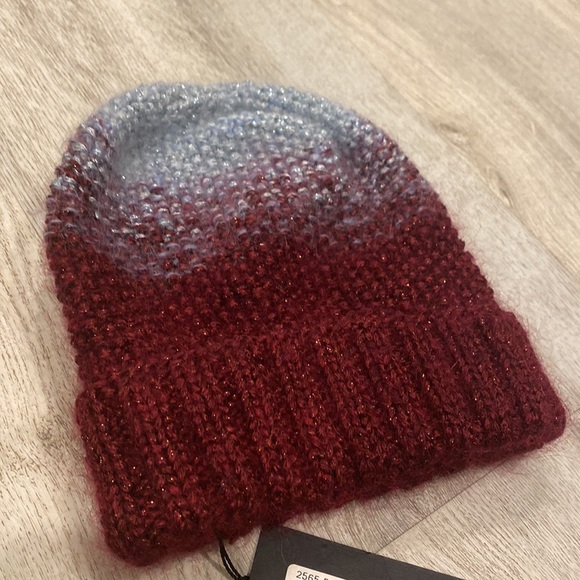 NWT Eugenia Kim Asha Wine Wool/Mohair Metallic Hat - Picture 2 of 9